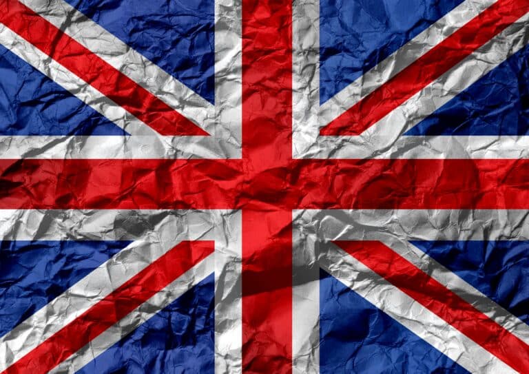 Un drapeau Union JAck froissé