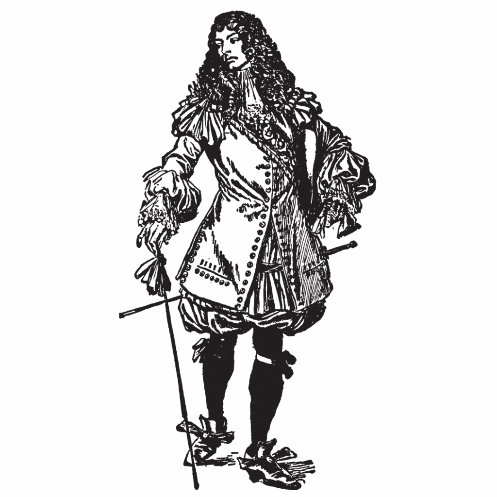 Illustration de Louis XIV en costume d'époque