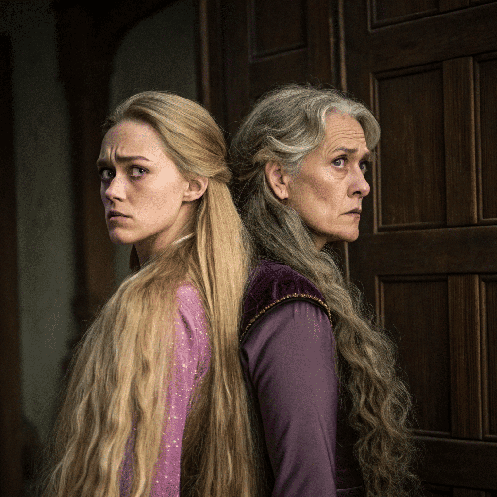 Raiponce et Mère Gothel en conflit