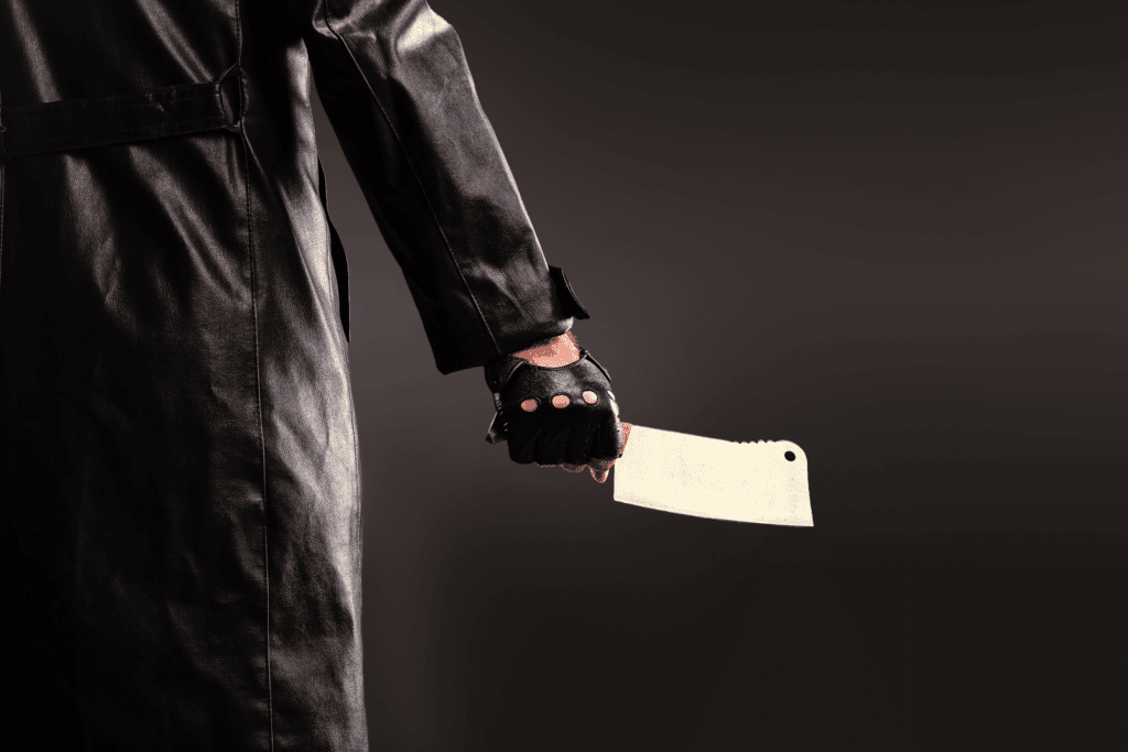 Un serial killer avec une hache à viande