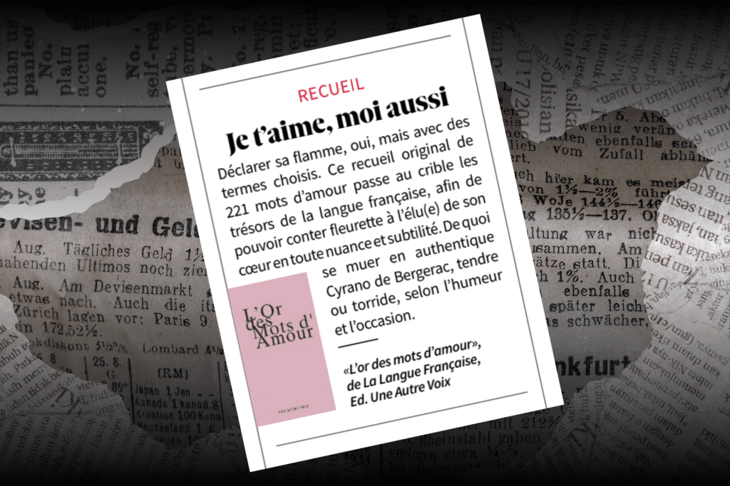 Le journal L'illustr&eacute; a consacr&eacute; un espace a "L'Or des Mots d'Amour"