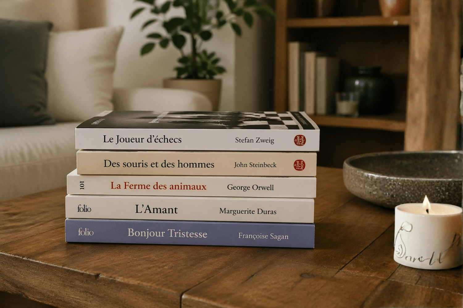 5 livres à lire ce soir déposés les uns sur les autres en pile