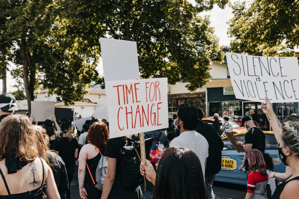 Une manifestation pour le changement