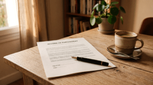 Un contrat à signer pour l'auteur.