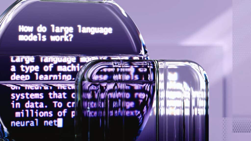 Un écran futuriste violet